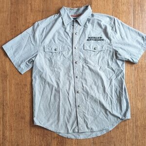 Harley-Davidson Gray Men's Short Sleeve Shirt Snap Button